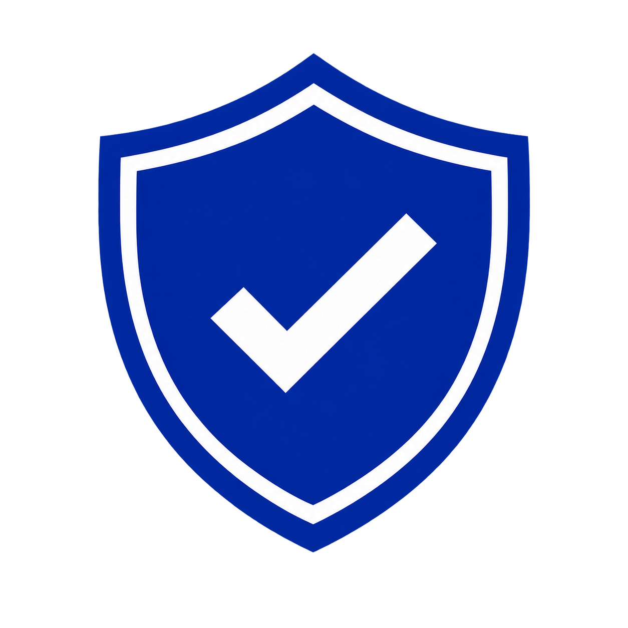 Blue shield with check mark