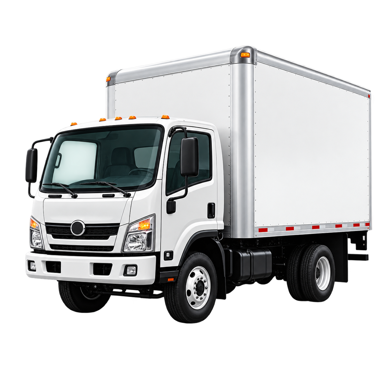White commercial box truck