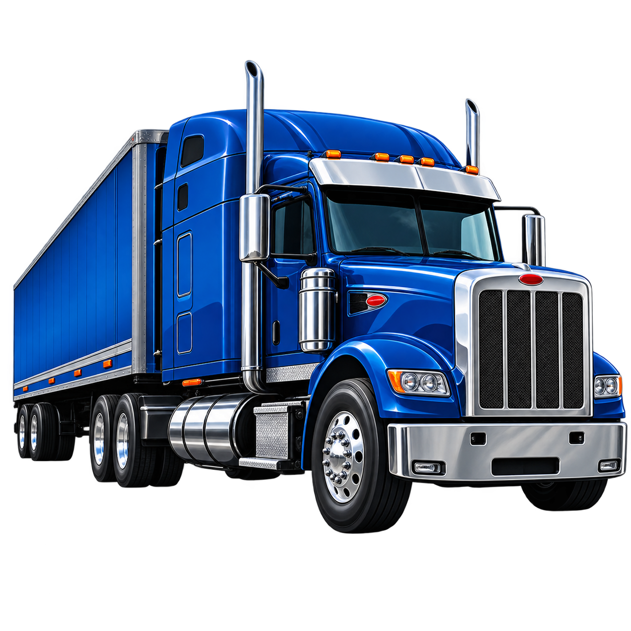 Blue semi truck